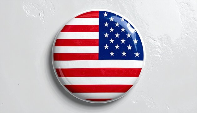 American flag emblem glows with surreal neon aura, stars and stripes radiate unity, futuristic symmetry merges with timeless symbolism, evoking radiant national identity and harmony.
