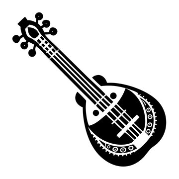 rebab instrument symbol icon silhouette illustration for traditional music cultural heritage and acoustic design