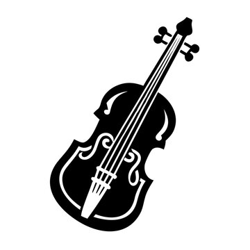 viola da gamba instrument symbol icon silhouette illustration for classical music baroque orchestra and vintage design