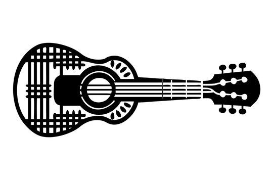 charango instrument silhouette illustration for traditional folk music performance and acoustic design