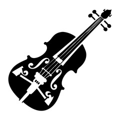Fototapeta premium fiddle instrument symbol icon silhouette illustration for folk music traditional performance and acoustic design
