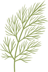 Fototapeta premium Herbs and Vegetables Set with Onion, Garlic and Dill Illustration