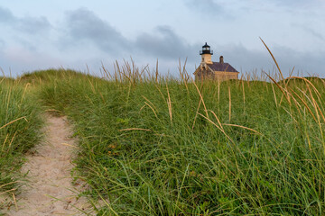 New Shoreham, RI, Block Island North Light, a historic lighthouse built in 1867 on the northern tip of Block Island, Rhode Island. 