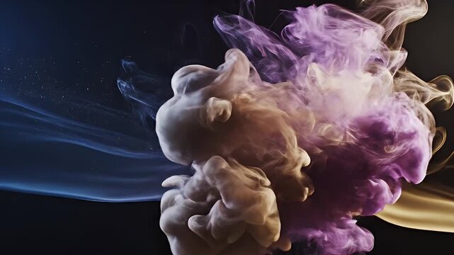 Abstract Colorful Smoke and Ink Explosions in Slow Motion.