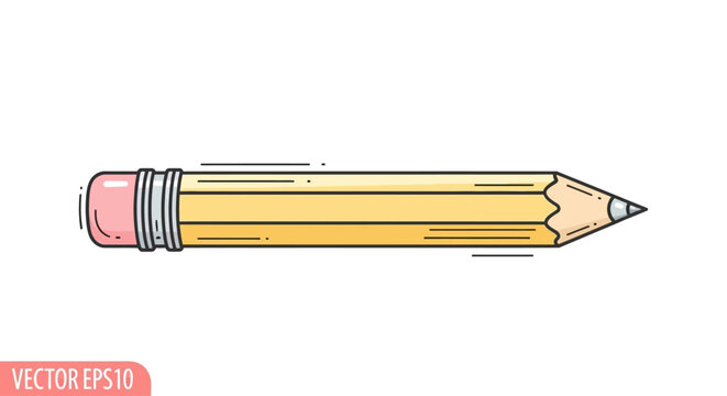 Colorful pencil with pink eraser.