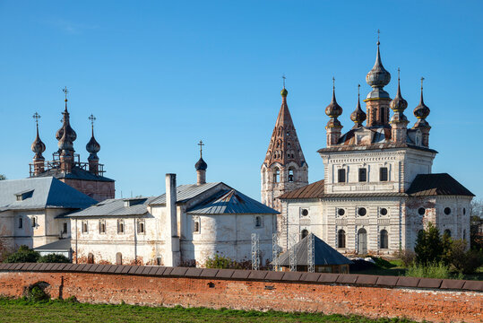 View on the ancient Mikhailo-Arkhangelsk Yuriev Monastery. Yuryev-Polsky, Vladimir region, Russia