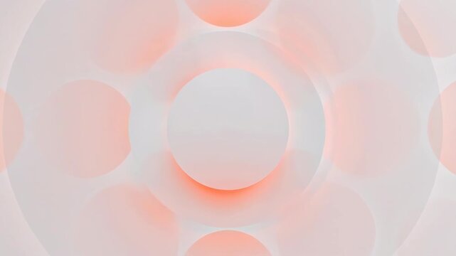 Abstract concentric circles with soft pink glow in minimal graphic style on light background, conveying calmness and modern design
