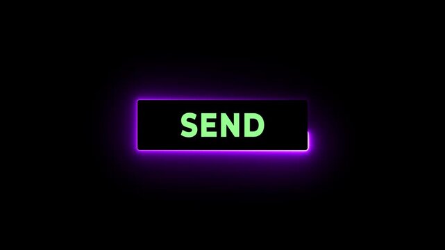 Click on send button with computer arrow cursor concept on the transparent background. Motion graphics of sending bar. 