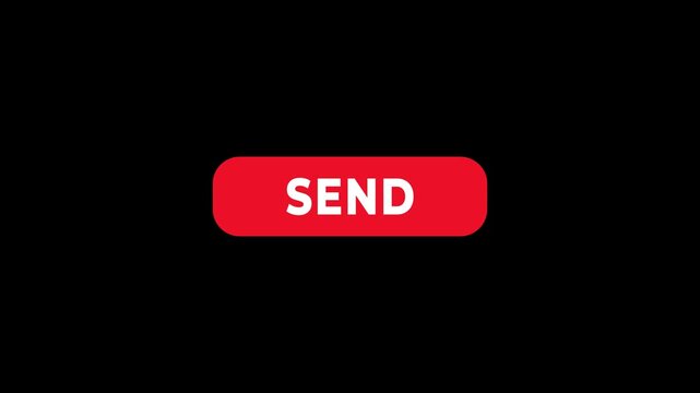 Click on send button with computer arrow cursor concept on the transparent background. Motion graphics of sending bar. 