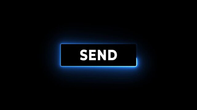 Click on send button with computer arrow cursor concept on the transparent background. Motion graphics of sending bar. 