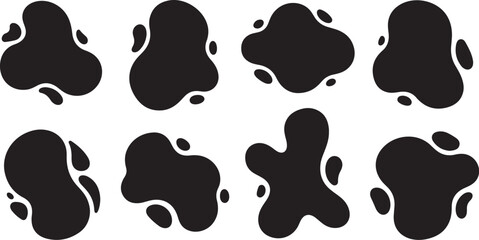 Fototapeta premium Abstract Black Shapes on White Background Pattern