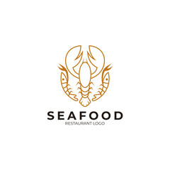 Fototapeta premium Seafood logos, logo of fresh shrimp from the seabed used as a cooking menu