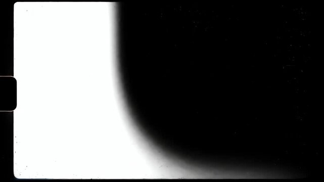 Solar Eclipse Frame Sequence Captures a Progressing Shadow Crossing a Bright Film Edge in Space with Dramatic Grain