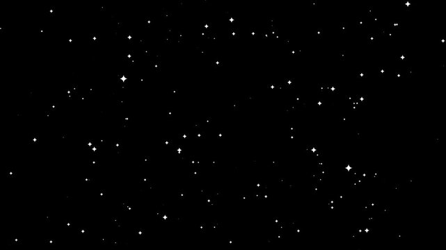 Animation of many small sparkles falling against a black background