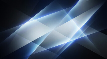 Fototapeta premium Abstract Geometric Light Beams Background with Blue Glow and Futuristic Transparent Shapes
