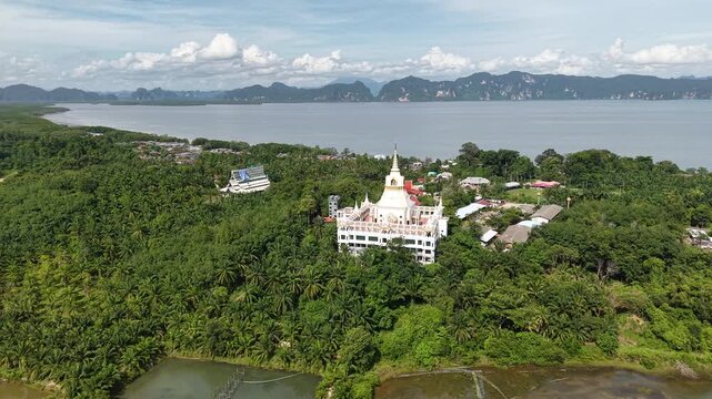 A beautiful temple on a mountain surrounded by the sea.
Ps. Public Domain
