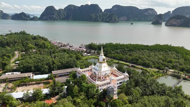 A beautiful temple on a mountain surrounded by the sea.
Ps. Public Domain