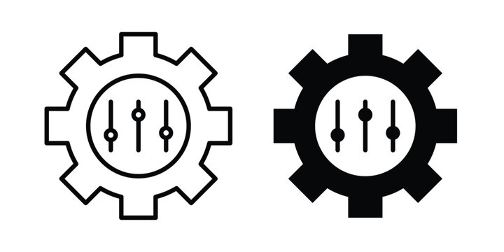 Mass customization icon symbol. Icon in flat style and line. Black and white