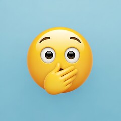 Fototapeta premium Emoji Covering Mouth - A Symbol of Silence and Surprise.