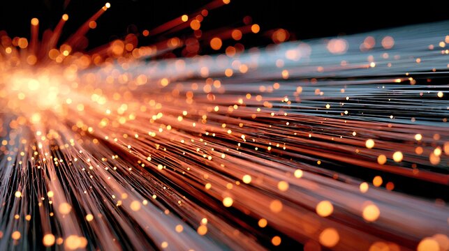Luminous Fiber Optic Glow: Dynamic Light Streams in Motion