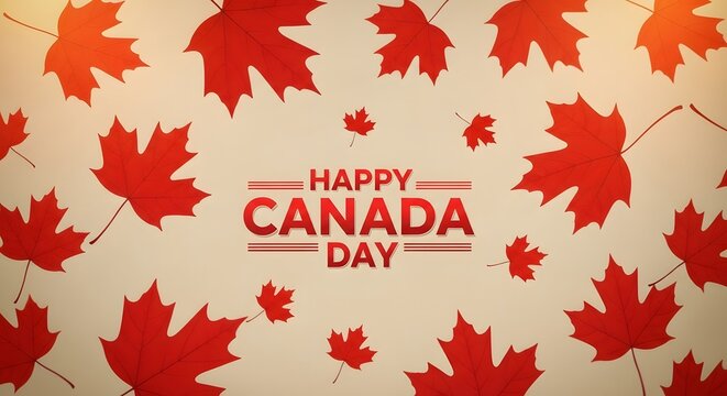 Happy canada day celebration with maple leaves and patriotic spirit across the great nation