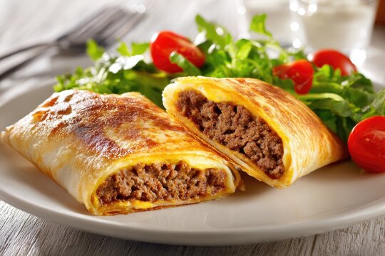 Golden baked pastry filled with savory seasoned ground meat and cheese
