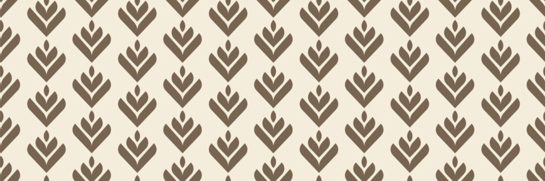 Floral vintage seamless pattern. Geometric plant background, retro ornament