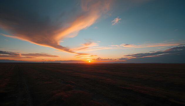 Curved Sky Compression Minimal Landscape Background