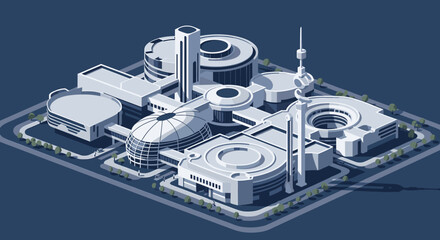 A serene and modern isometric illustration depicting a stylized park. Perfect for showcasing urban planning, landscaping concepts, or promoting a sens © sitti