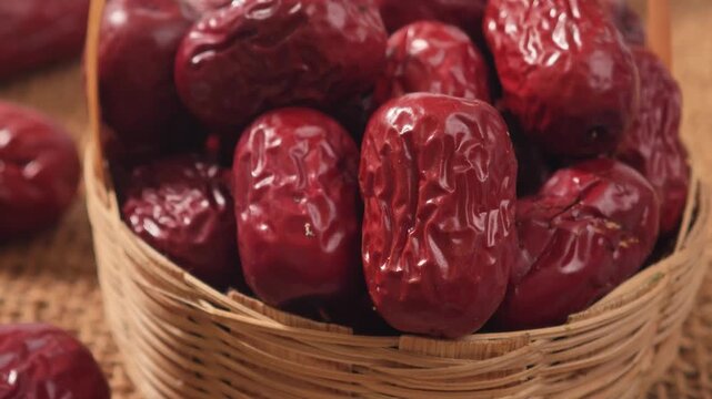 Dried Jujube on the basket