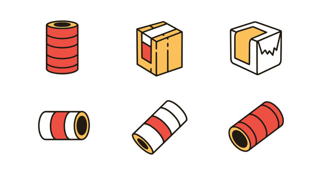 Shrink Wrap Line art vector simple abstract color design