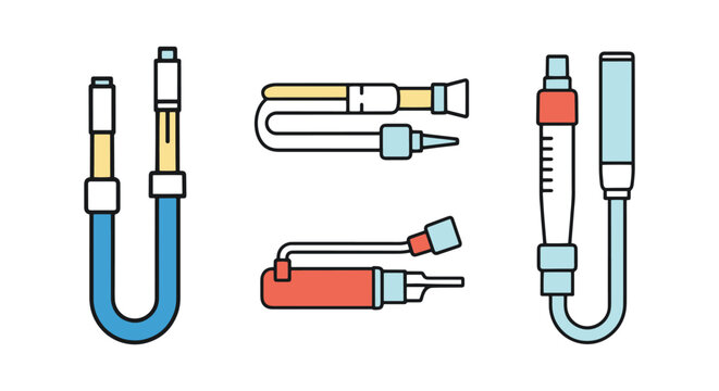 Tracheostomy Tube Line art simple shapes illustration