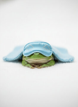 Sleeping Frog &ndash; Cozy Mask Illustration
