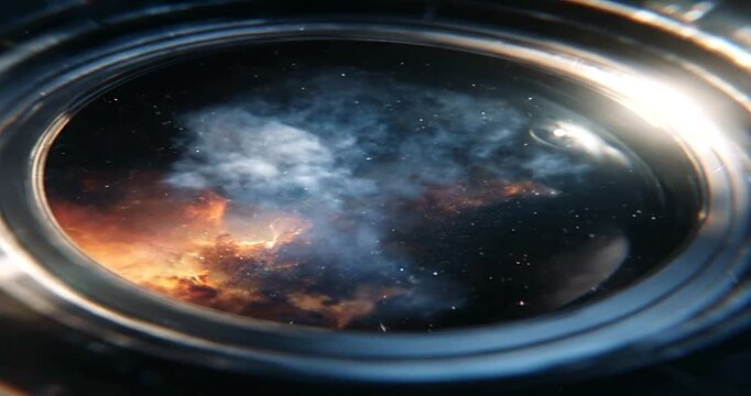 Black Hole in Space with Stars.