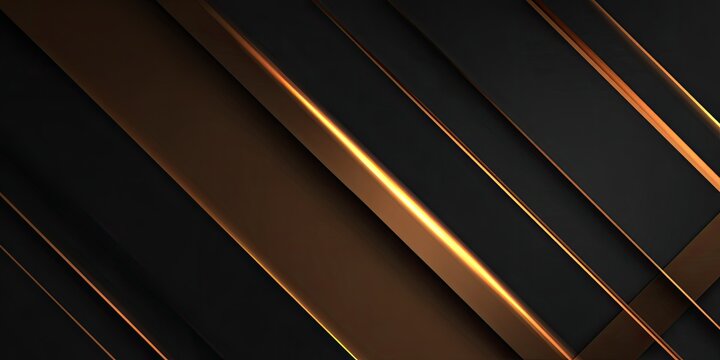 Abstract dark gray and bronze metallic diagonal strips with glowing highlights