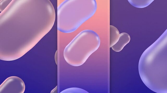 Glass Bubbles on Purple Background.