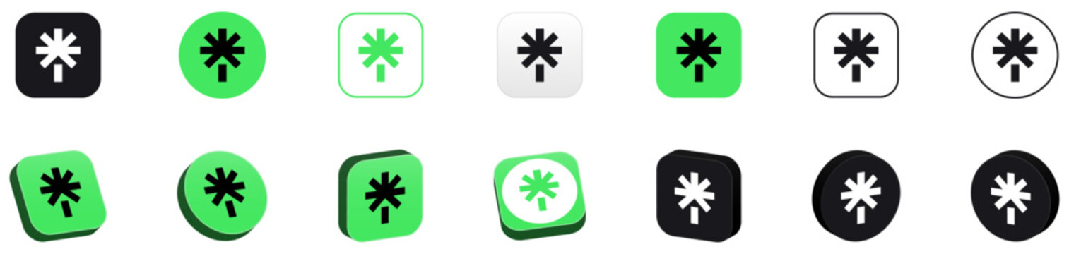 linktree icon logo, 3d social media icons button. social media logo, 3d social network follow us icon collection set
