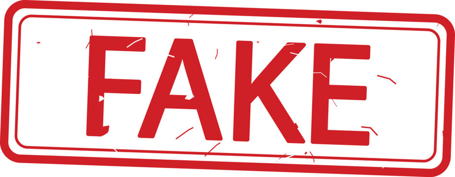 Red fake stamp on white background vector illustration for disapproval or rejection