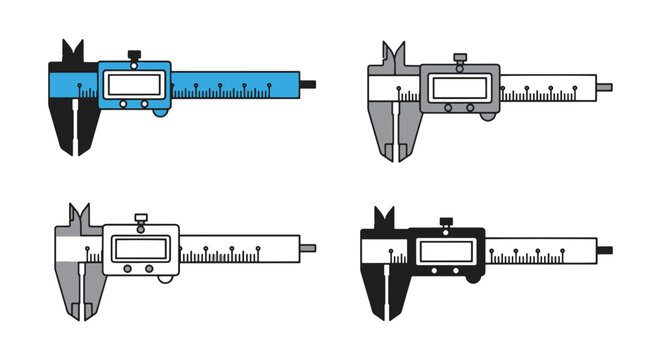 Vernier Caliper Line art minimal clean illustration vector