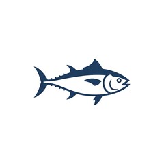 Fototapeta premium Minimalist tuna fish icon, simple vector illustration of a marine animal