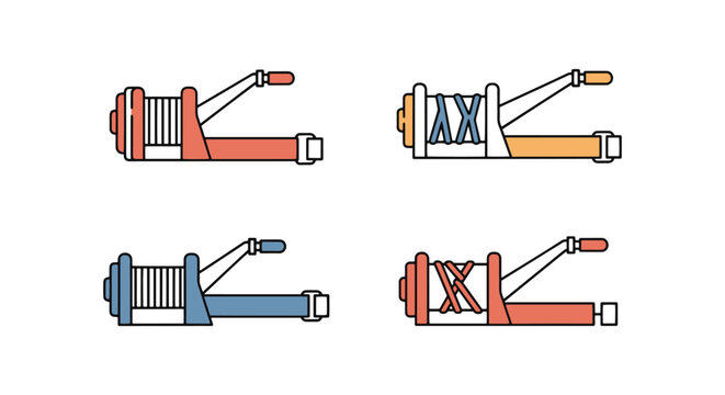 Winch Strap Line art vector colorful abstract modern