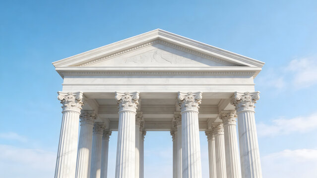 Classical white marble temple