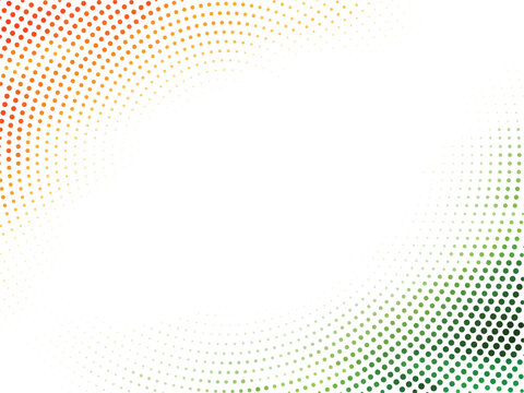Abstract halftone pattern background with orange and green dotted gradient