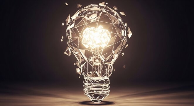 Exploding Light Bulb Idea Symbolizing Innovation and Creativity.