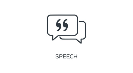 Fototapeta premium speech bubble icon with quotation marks representing communication and chat perfect for web design or concept illustration.