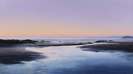 Obraz premium *Sunrise Over Tranquil Ocean Shoreline*