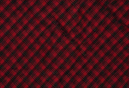 Classic red and black tartan check pattern texture