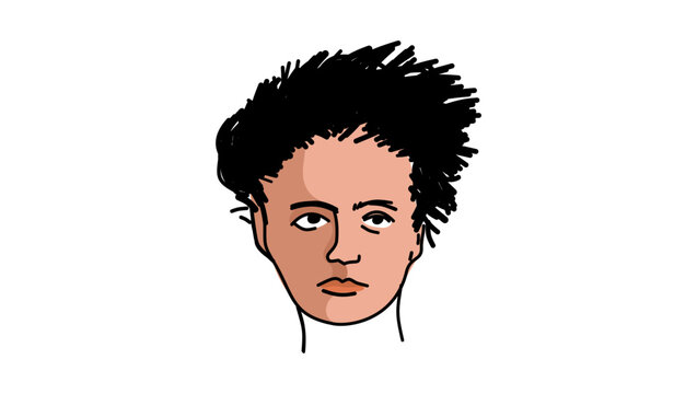 Marie Curie portrait, flat vector illustration