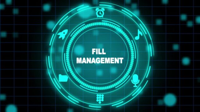 Innovative technology fill management animation with business workflow and data connectivity.
