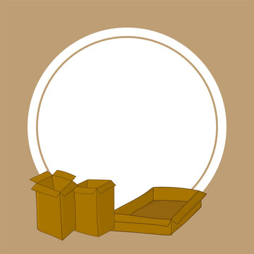 frame of cardboard, delivery box frame background